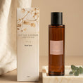 Load image into Gallery viewer, Bouquet room spray 100ml with its Little London Gifts Co gift box, styled with linen and eucalyptus
