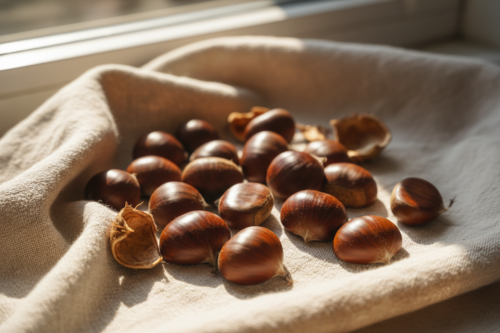chestnuts on light linen
