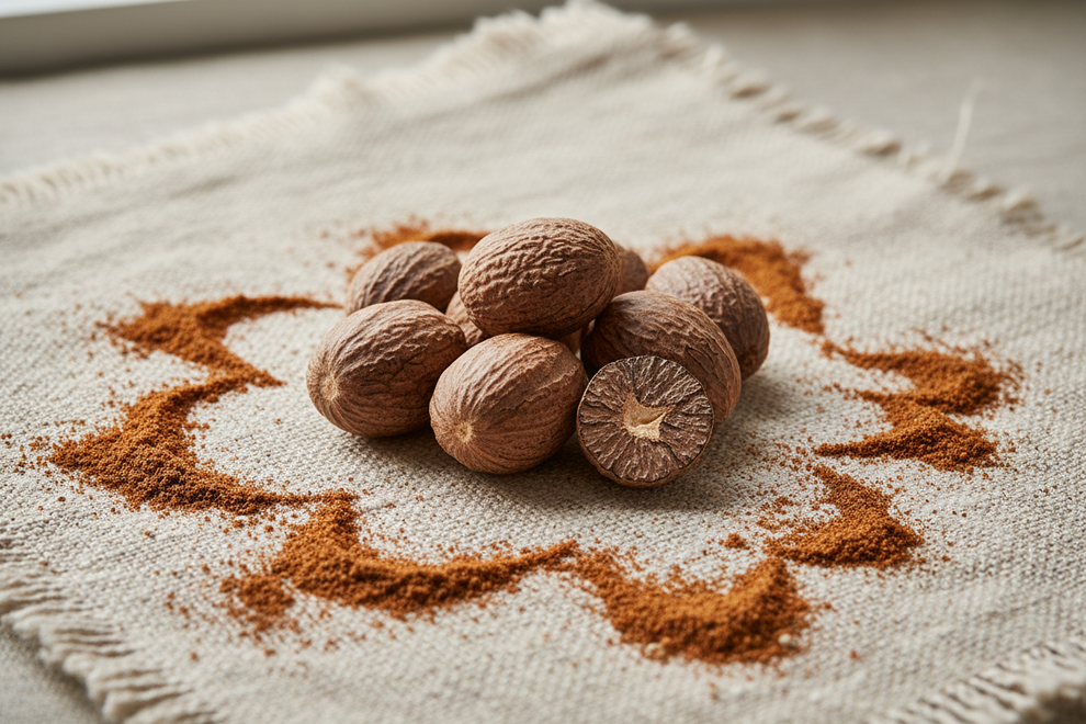 Nutmeg on linen