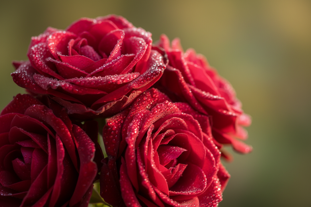 Red roses close up