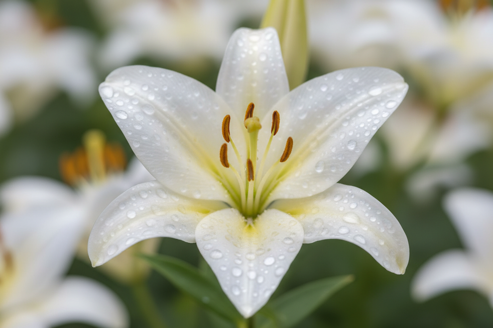 show one of the lily heads fully