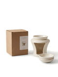 Load image into Gallery viewer, Vase Wax Burner gift set on a white background - ceramic burner, removable dishes and gift box
